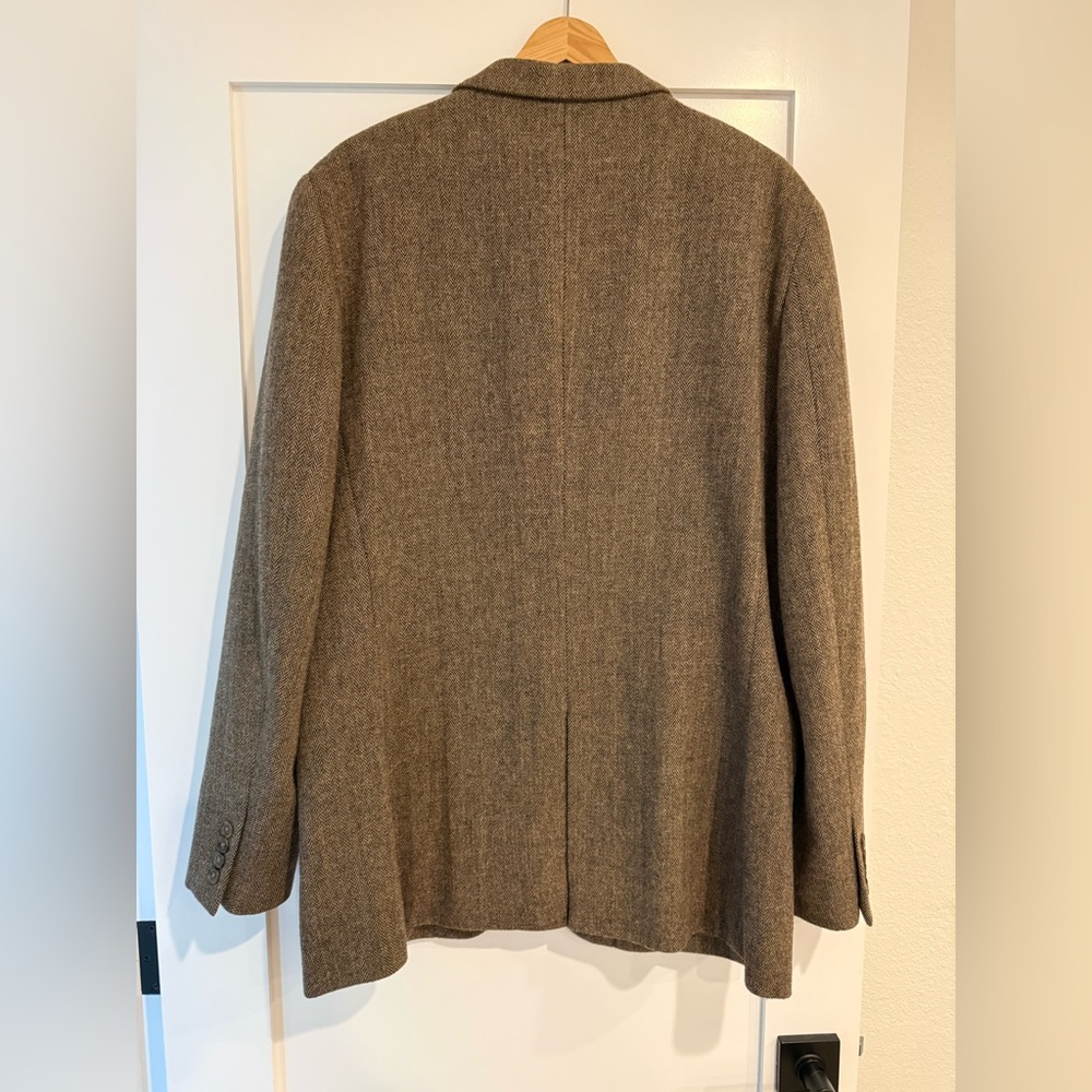 J.Crew Ludlow Wool Yorkshire Tweed Blazer Jacket Men Size 44L Brown Herringbone - Picture 2 of 10